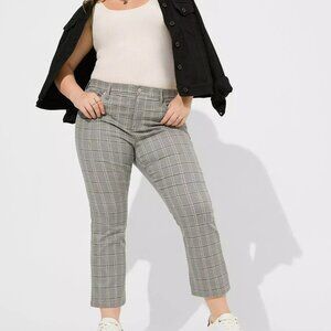 Torrid Grey Plaid Jeans Pants Crop Sky High Boot Size 18